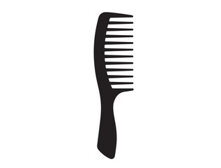  Detangling Comb in silhouette pure white background.