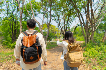 A couple who enjoy hiking and adventure.