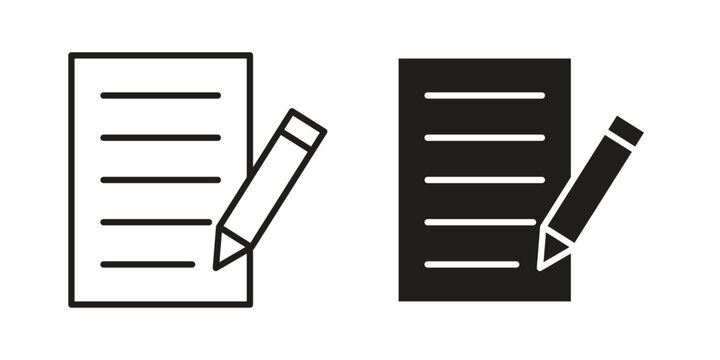 Registration form icon flat and thin stroke vector pack. Editable icons set
