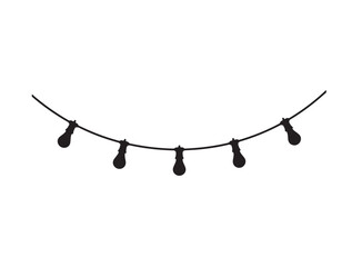 New Outdoor Waterproof seven Fairy Lights in silhouette pure white background