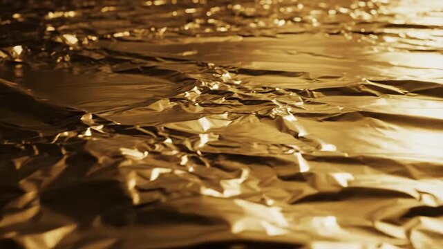 Abstract gold foil texture with light and shadow