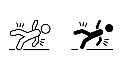 accident person icon set, of vector icons isolated on a white background.