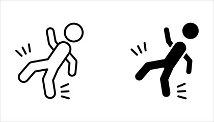 accident person icon set, of vector icons isolated on a white background.