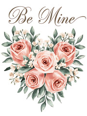 Be Mine Rose Bouquet Valentine Art