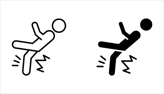 accident person icon set, of vector icons isolated on a white background.