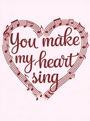 You Make My Heart Sing Line Art Heart