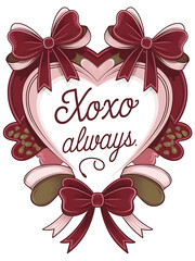 Xoxo Always Decorative Heart Emblem