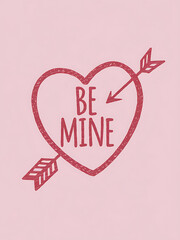 Be Mine Glitter Heart Arrow Design