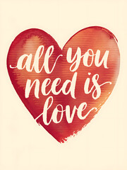 All You Need Is Love Red Heart Design