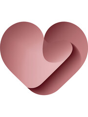 Layered Soft Pink Heart Shape