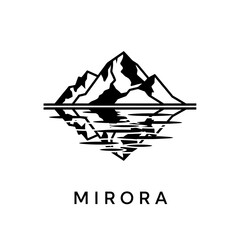 Mountain Reflection Logo Design for Mirora Brand Identity.