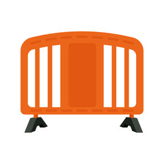 Road barriers. Closed barrier with a stop sign for parking in a flat design. Flat traffic signs