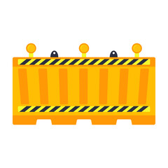 Road barriers. Closed barrier with a stop sign for parking in a flat design. Flat traffic signs