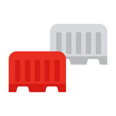 Road barriers. Closed barrier with a stop sign for parking in a flat design. Flat traffic signs