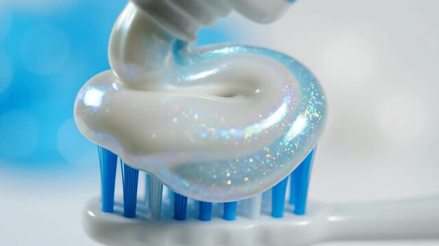 Toothpaste Squeezed Onto Toothbrush Macro Dental Hygiene Daily Routine