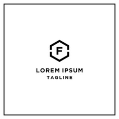 Fototapeta premium af or fv hexagon logo