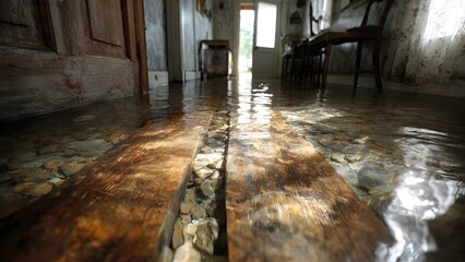 Flooded Room in an Abandoned House