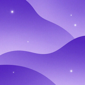 Abstract purple gradient landscape with soft curves and sparkling stars, dreamy night background
