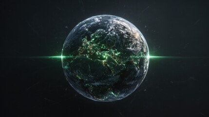 Fototapeta premium Stunning Imagery of Earth Surrounded by Bright Lights and Cosmic Effects in a Dark Space Background