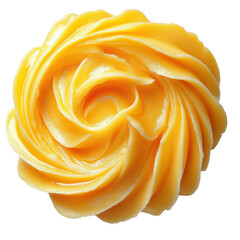 curled butter curls isolated on a white background