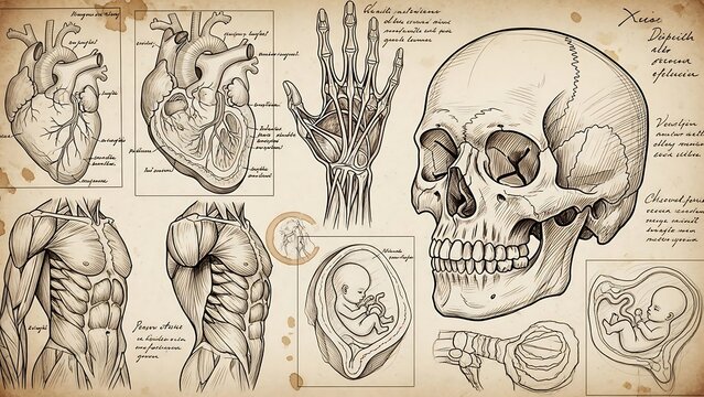Anatomical Sketches - A Detailed Study of Human Anatomy.