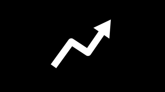 Glowing neon stock market charts with rising up arrow showing successful business growth and positive financial performance. Transparent financial data visualization symbolizing profit.