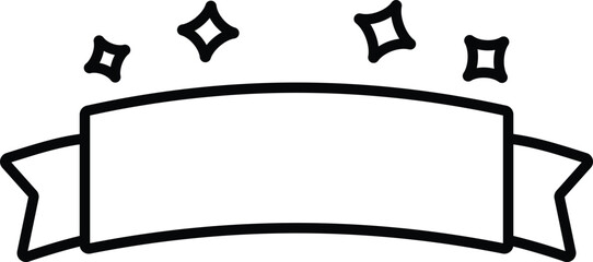 Celebration ribbon banner with sparkles