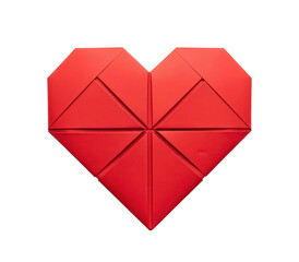 Origami paper heart crafted through folding technique represents valentine greeting card for romance celebration and handmade gift expression in relationship affection