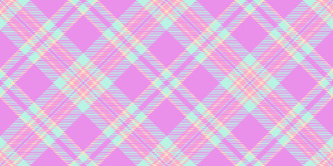 Us check textile texture, upscale pattern vector background. Picnic blanket plaid fabric seamless tartan in light and purple colors.
