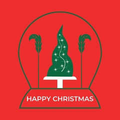 Happy Christmas Snow Globe Illustration