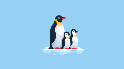 Obraz premium Penguin Family Icon for Awareness Day