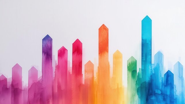 Currency hedging strategies, fluid foreign exchange visuals, artistic watercolor strokes