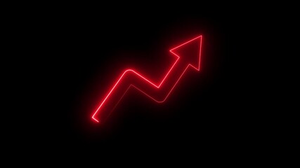 Glowing neon stock market charts with rising up arrow showing successful business growth and positive financial performance. Transparent financial data visualization symbolizing profit. - Powered by Adobe