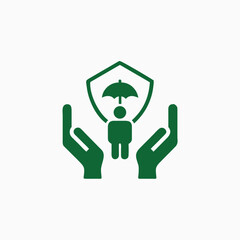 minimalist insurance icon silhoutte vector template 