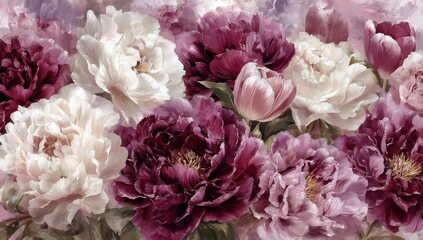 A stunning floral arrangement featuring soft, vibrant blooms in shades of pink, red and white