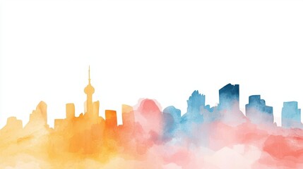 Obraz premium Emerging markets, rising investment opportunities, optimistic watercolor art