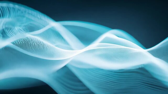 Flowing digital waves of blue light create a sense of motion and innovation against a dark backdrop. this abstract design evokes themes of technology, data flow, and futuristic concepts, ideal for mod