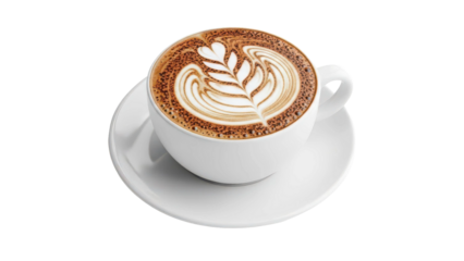 Latte Art Coffee Cup on Black