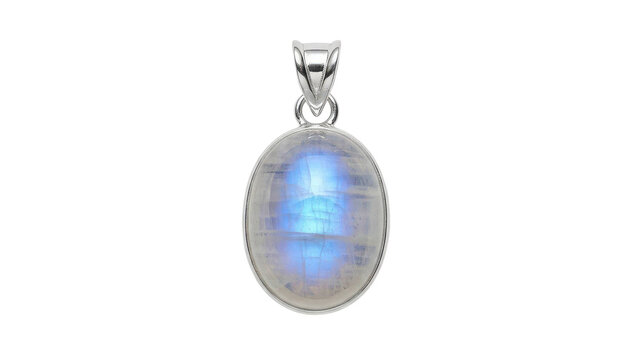 Moonstone Pendant, Silver Setting