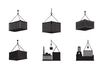Set of Shipping Container Icons
