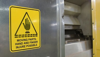 Industrial Safety Warning Sign for Moving Parts