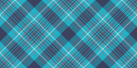 Illustration background plaid seamless, delicate fabric textile vector. Scarf tartan texture pattern check in cyan and blue colors.