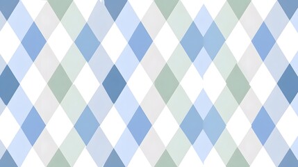Naklejka premium An abstract background featuring a symmetrical tessellation of diamonds The pattern alternates between blue green and white rhombuses offering a clean crisp