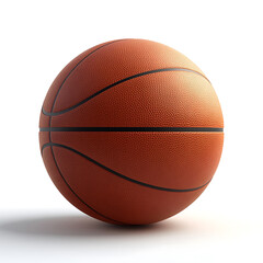 Fototapeta premium Classic Orange Basketball on White Background
