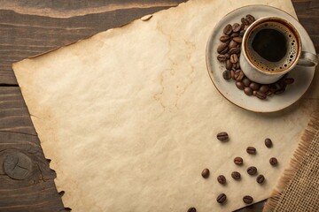 Artistic vintage coffee stains on high-resolution paper cozy setting warm atmosphere creative viewpoint for cozy aesthetic