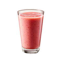 Strawberry smoothie in a clear glass cup  isolated die-cut	
