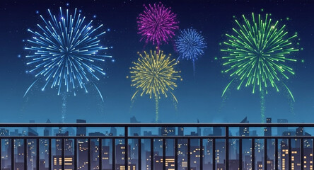 fireworks over the river