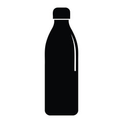 Water Bottle Silhouette Vector Icon for Hydration and Daily Drink Use