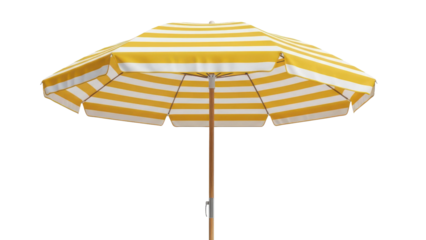 Yellow Stripe Beach Umbrella Open