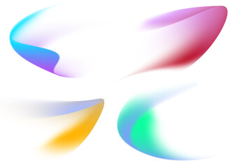 colorfull abstract gradient shapes set illustration	